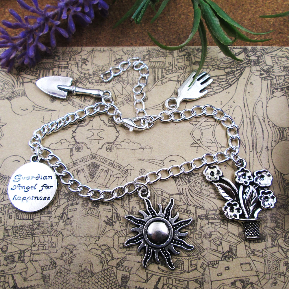 Garden Gardening  Plays In Dirt Garden Lover's  Flower Charms Gardener  Birthday Gift  Pendant Bracelets