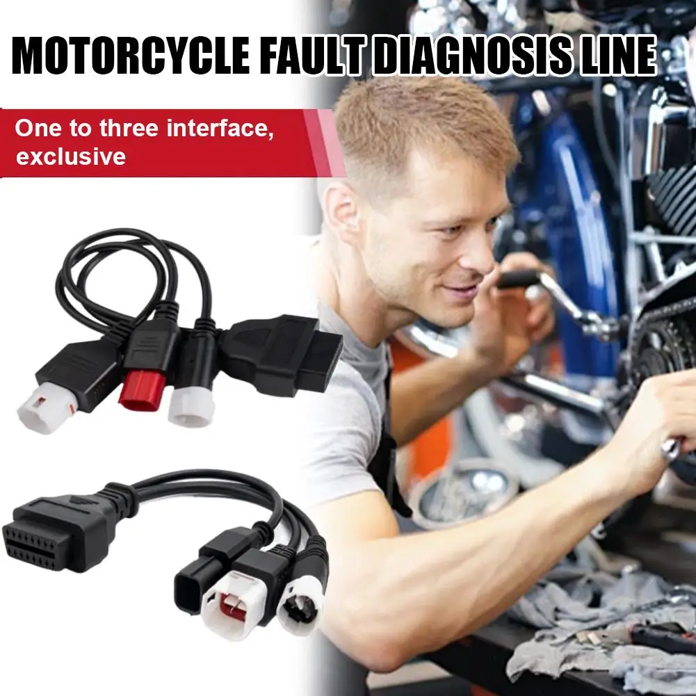 

Кабель-адаптер OBD2 16PIN для диагностики неисправностей мотоциклов, многоинтерфейсный диагностический инструмент для мотоциклов Yamaha, 1-в-3 Conne R2I0