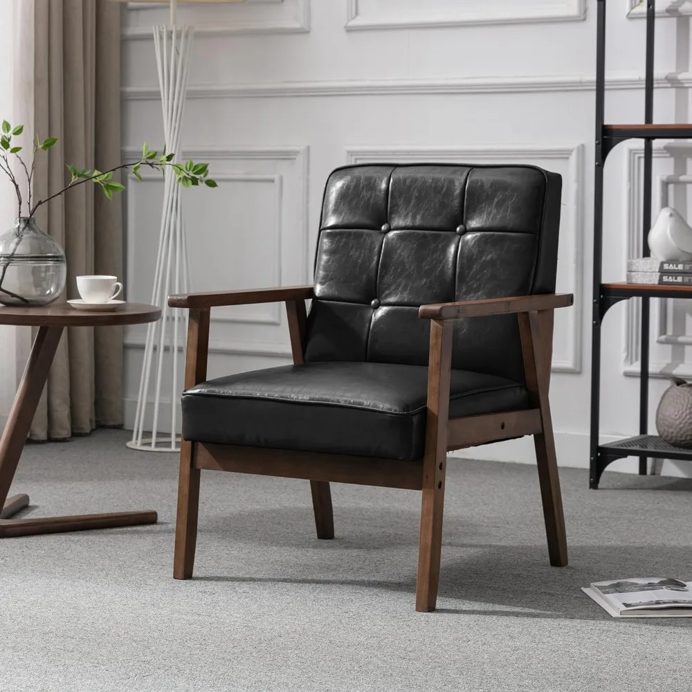 

"Modern Loveseat Set - Upholstered Leather 2-Seater & Accent Chair, Small Space Sofas for Apartment"