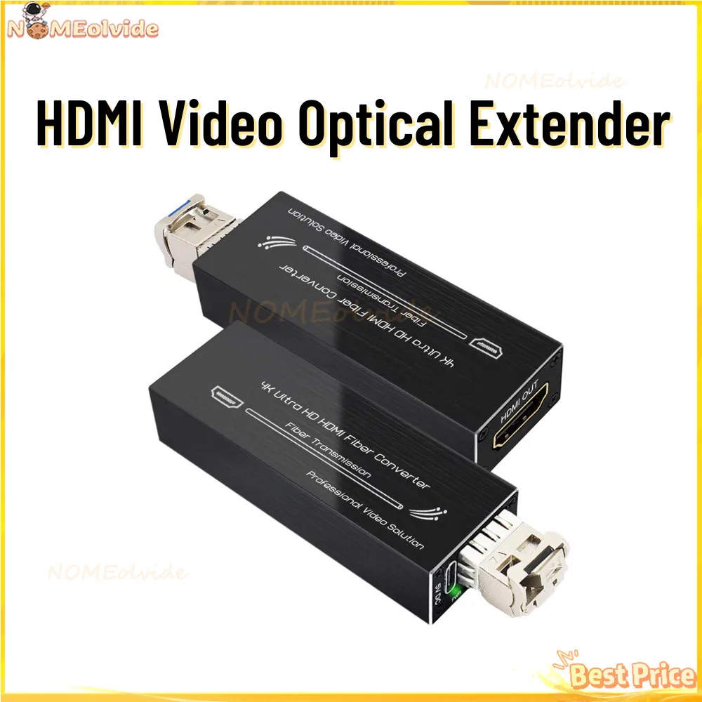 HDMI Fiber Converter, Supports 4K x 2K @ 30Hz Resolution with Single Mode SFP Module, Transmission Distance Up to 20km