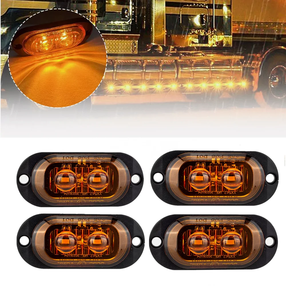 

4PCS LED Side Marker Light 12V 24V for Truck Trailer Lighting LED Side Light Car Signal TailLight Warning Lamp Car Accessorie