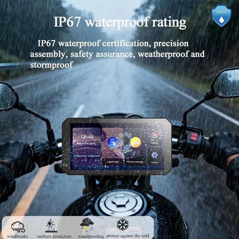 Gallop Sprite 5/6 inch Motorcycle Navigation Display Screen Wireless CarPlay Android Auto Portable Digital Motorcycle Dashboard