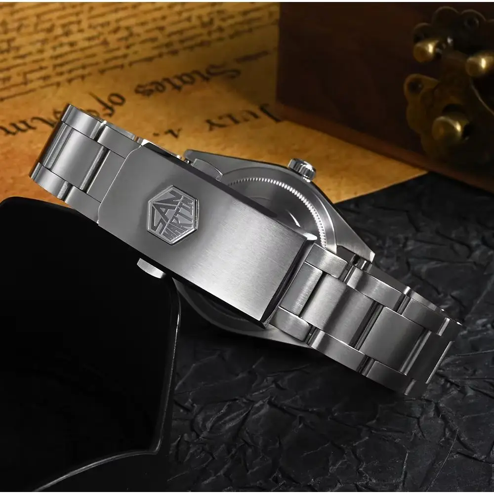 سان مارتن مشبك قابل للطي مع سلامة 2 ثقب 4 حفرة مايكرو ضبط ل 16 مللي متر 18 مللي متر سوار ساعة الفولاذ المقاوم للصدأ SN0020 SN0021 #6