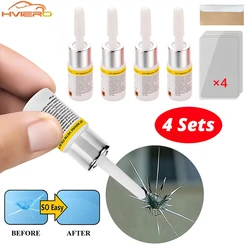 4Pcs Auto Windshield Repair Kits Crack Solution Three Piece scratch Removal Care Accessory Support Glass Liquid Cleaning Tools