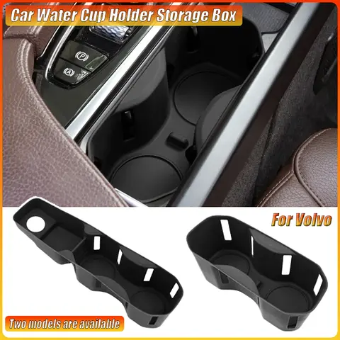 볼보 XC60 S60 V60 XC90 S90 V90 용 차량용 물컵 홀더 수납함 실리콘 충격 흡수 센터 암레스트 컵 트레이 정리함