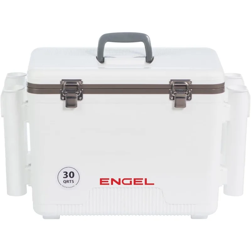 

Engel UC30 30qt Leak-Proof, Air Tight, Fishing Drybox Cooler with Built-in Fishing Rod Holders, Also Makes The Perfect Hard