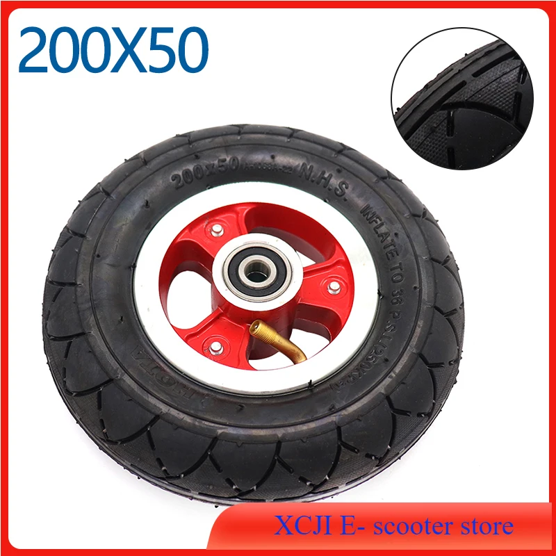 HOTA 200x50 Electric Scooter Wheel tyre and tube with Alloy hub 10mm 12mm 8 Inch Scooter Wheel 200*50 Pneumatic Tire 8 inch