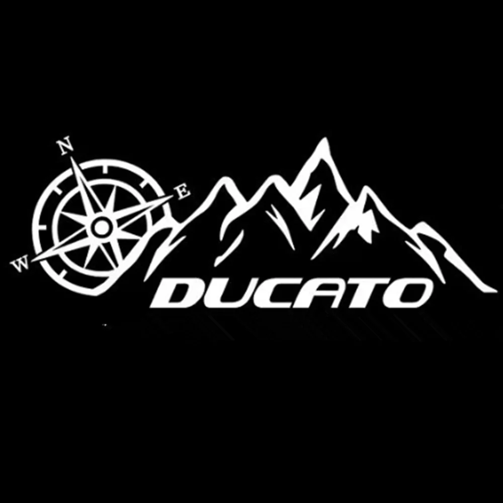 Waterproof Vinyl Camper Van Decals for Fiat Ducato - Alpine Adventure Mountain Compass Auto Body Decor Accessories