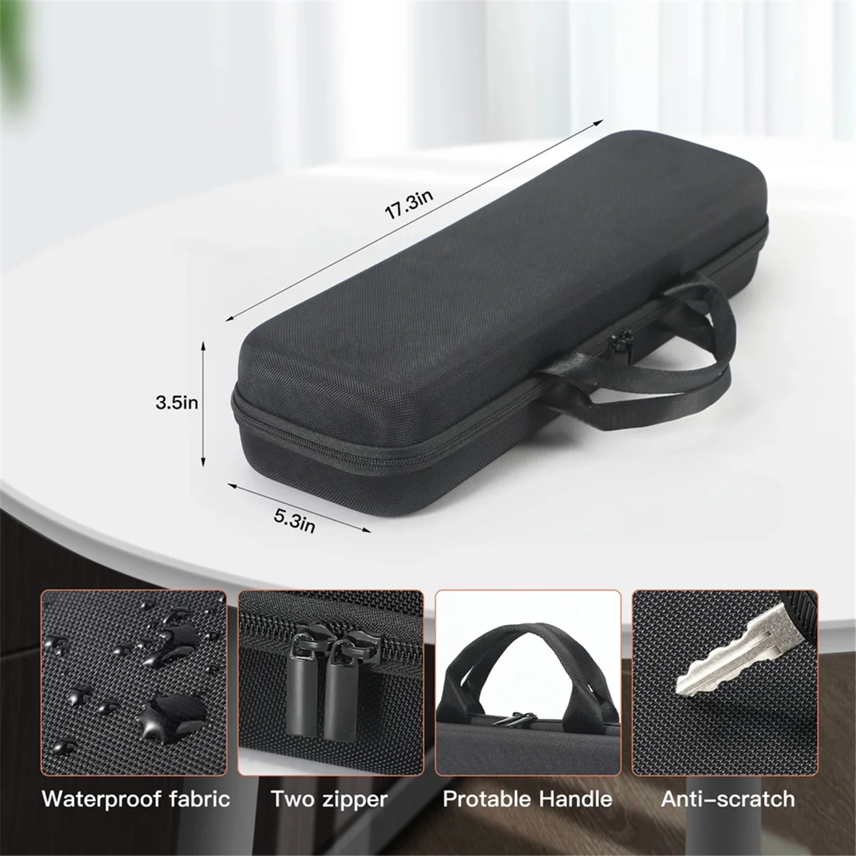 GOB-oFor Dyson Airstrait HT01 กระเป๋าเก็บผม Straightener Hard Carring Case กันน้ํา Anti-Scratch สีดํา