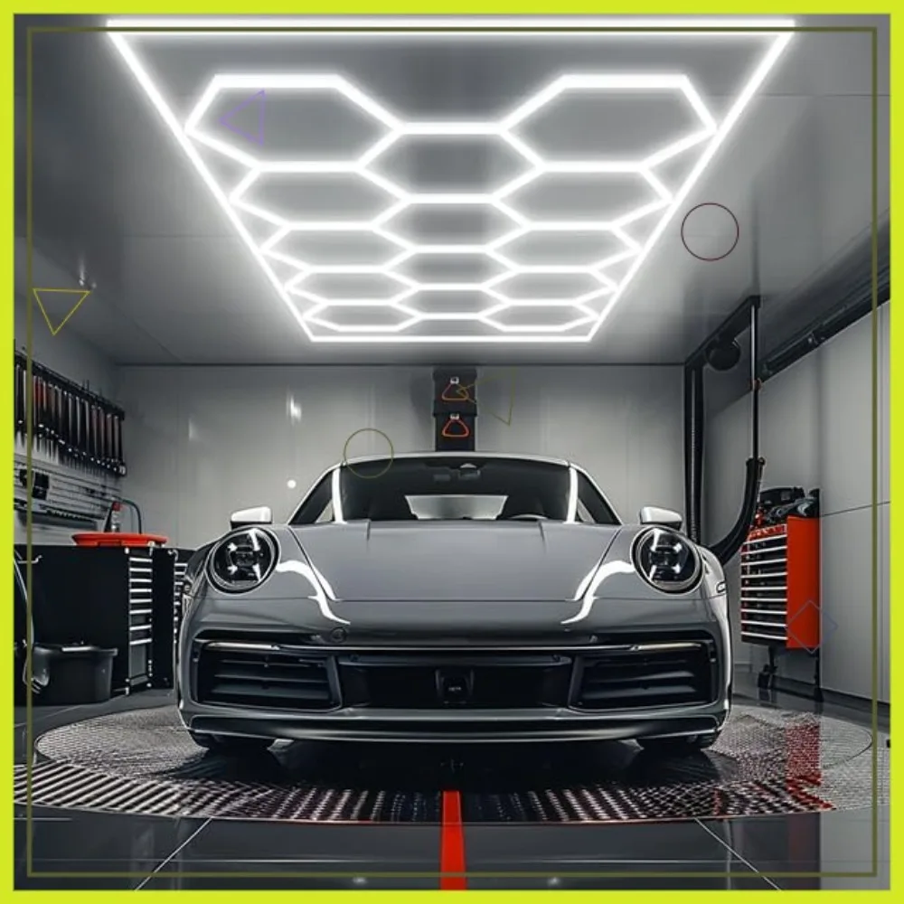 

Светодиодные светильники для гаража Hexagon, 70750 лм, 6500K, 566 Вт, дизайн «соты» для мастерской, детейлинга автомобилей, офиса, спортзала