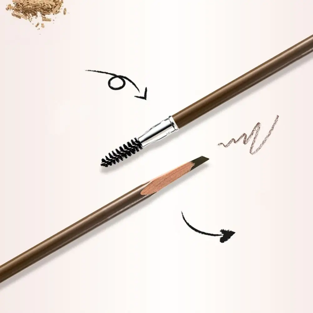 Double Heads Double Heads Eyebrow Pencil with Eyebrow Brush Waterproof Eyebrow Enhancer Smooth Natural Triangle Eyebrow Tint Pen