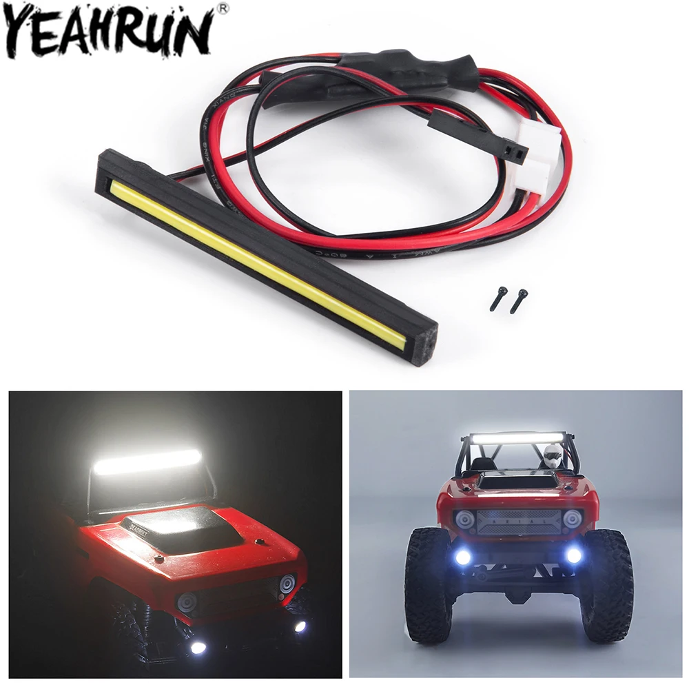 YEAHRUN RC Car Roof Light Bar COB LED Spotlight Headlight Lamp for 1/24 RC Crawler Axial SCX24 90081 Decoration Parts