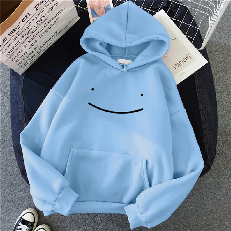 2023 Autumn Winter Fashion Clothing Hooded Casual Y2k Sweatshirt Women\'s Smile Face Solid Color Hoodies Lazy Style Loose Hoodie