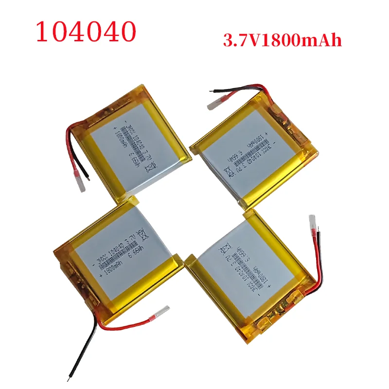 104040  3.7V 1800mAh Lithium Polymer Lithium Battery Suitable for Security Monitoring Humidifier Hand Warmer Beauty Instrument