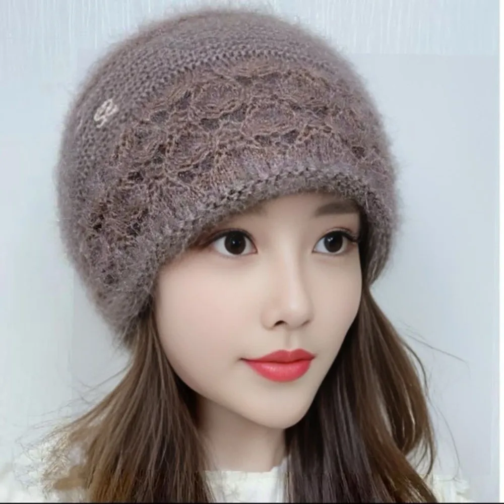 

Новая ветрозащитная вязаная шапка, сохраняющая тепло, двухсторонняя защитная шапка для ушей, морозостойкий толстый пуловер, женская шапка