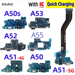 Doca usb carregador placa conector porta de carregamento rápido cabo flexível para samsung galaxy a50 a50s a51 a52 a52s a53 a54 a55 4g 5g peças