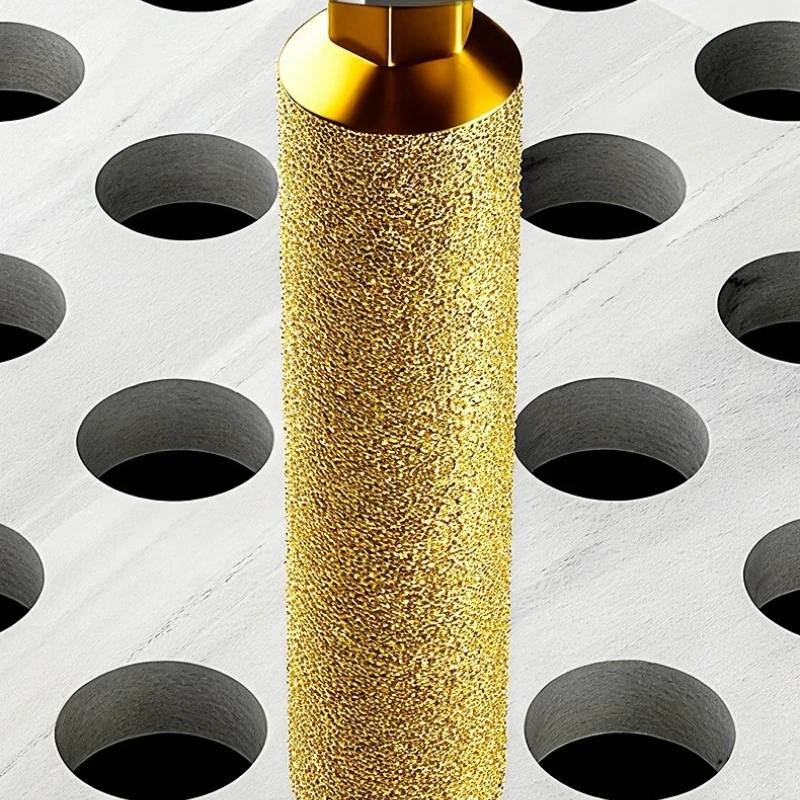 Hex Shank Diamond Drill Bit Dry Drill for Tile Glass Marble Granite Porcelain Vacuum Brazed Hole Saw-No Water Chip Free view 6