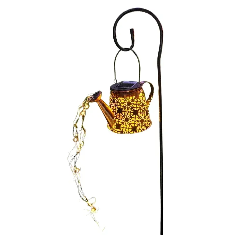 

Outdoor Home Hot Sale Garden Villa Garden Creative Metal Kettle Decorative Ornament Iron Art Lawn Light