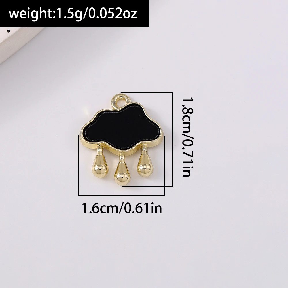 5pcs Cute Gemstone Cloud Raindrop Charms Pendants for Necklace Earrings Bracelet DIY Handmade Jewelry Accessories view 6