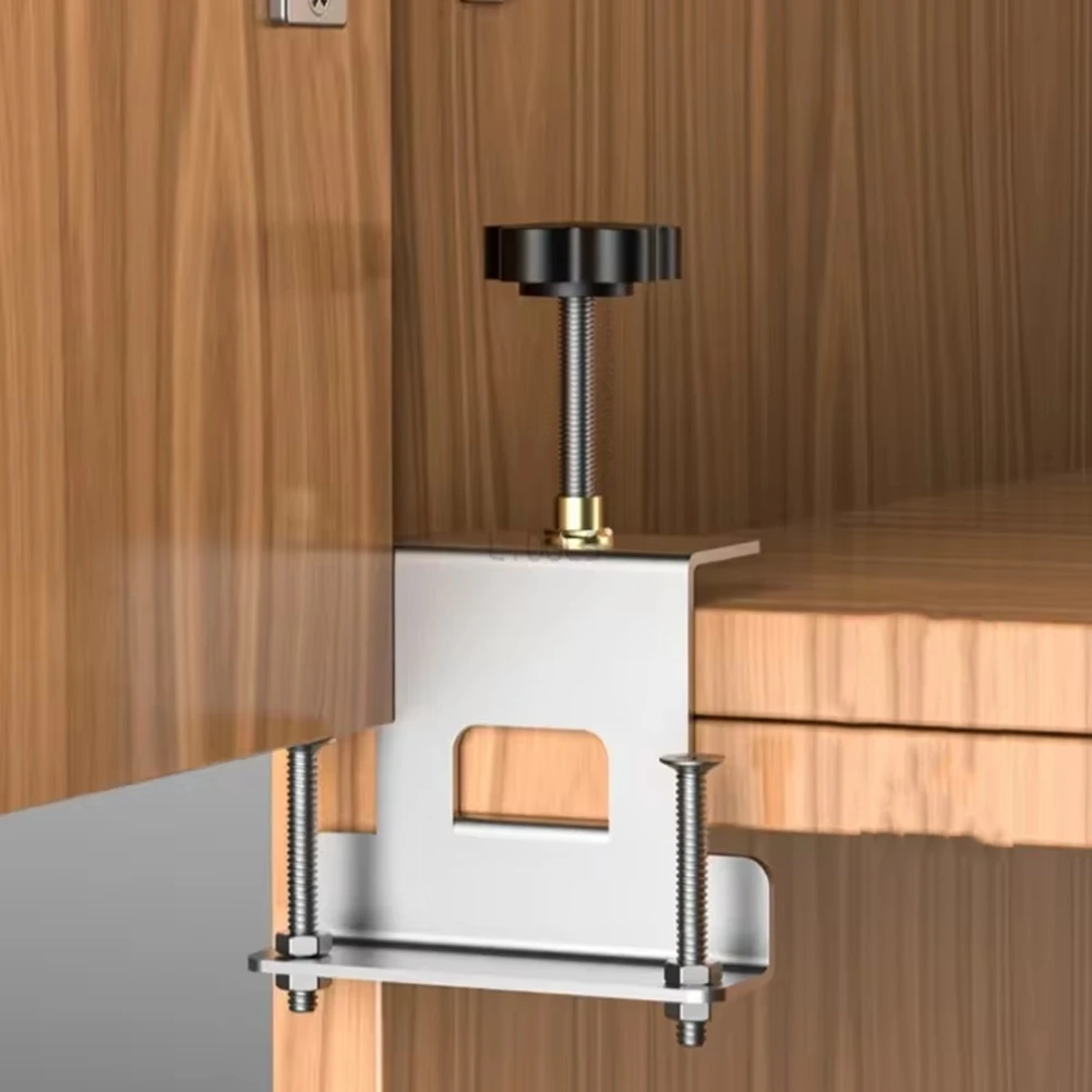 CQMF-Cabinet Door Panel Mounting Jig Multi-Role Panel Positioning Fixing Clamp Wood Board Handle Install Punching Locator