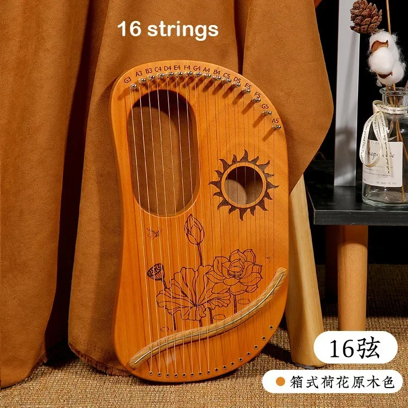 Lyre 10/16 سلاسل Lyre Harp Piano عالية الجودة Lyre Harp 16/19 سلسلة القيثارة البيانو الماهوجني آلة موسيقية للمبتدئين