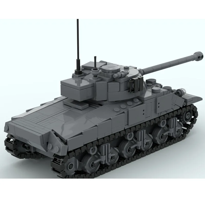 MOC-240126 سلسلة الحرب العسكرية دبابة متوسطة بنة الجمعية لتقوم بها بنفسك M4A4 شيرمان VC اليراع البريطانية الصبي نموذج اللعب 619 قطعة #2