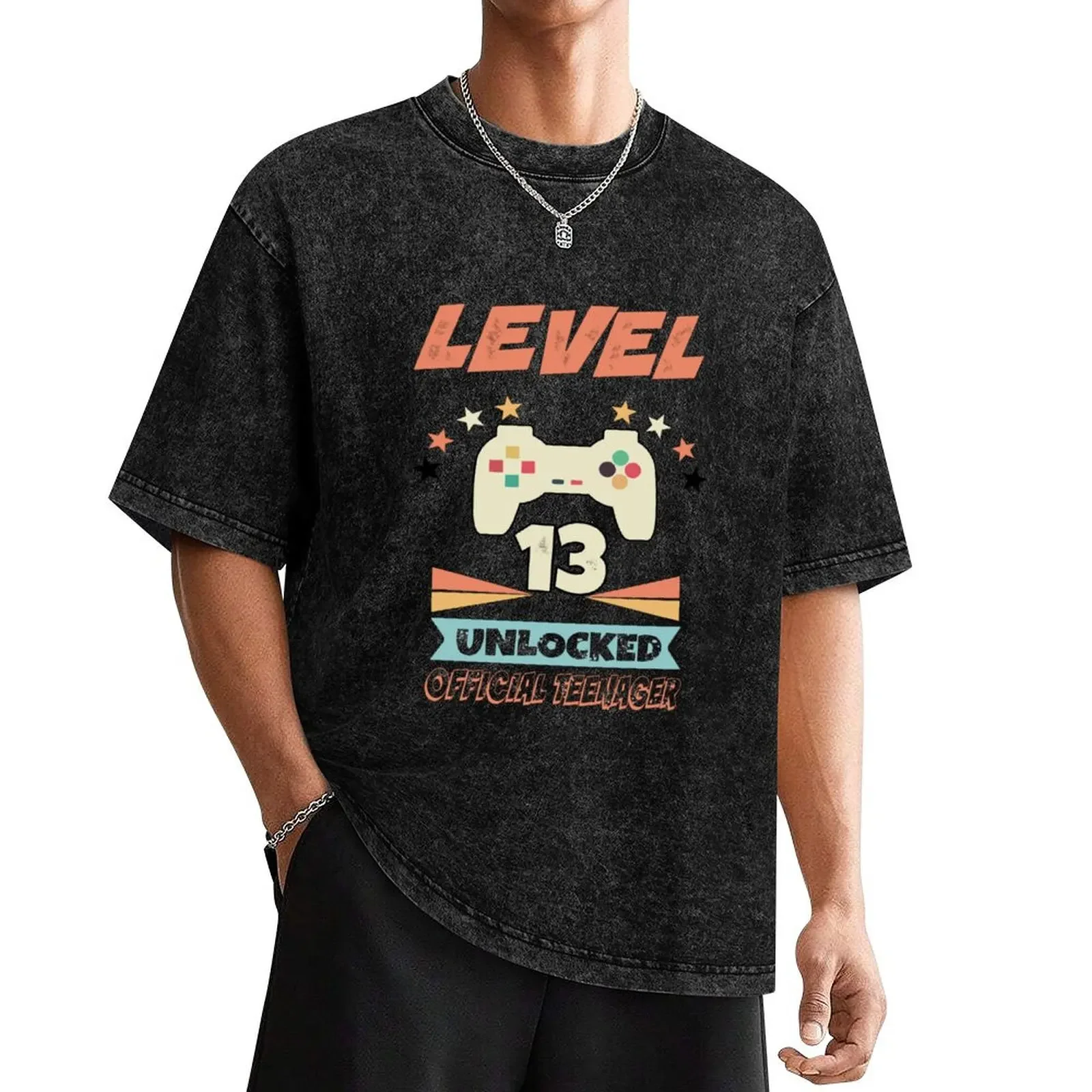 

Official Teenager 13th Birthday Gift Level 13 Unlocked T-Shirt new edition boys animal print mens clothes