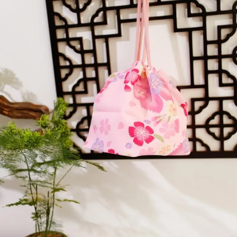 Kimono Handbag Small Coin Jewelry Coin Purse Gift Bag for Womens Japanese Drawstring Bag