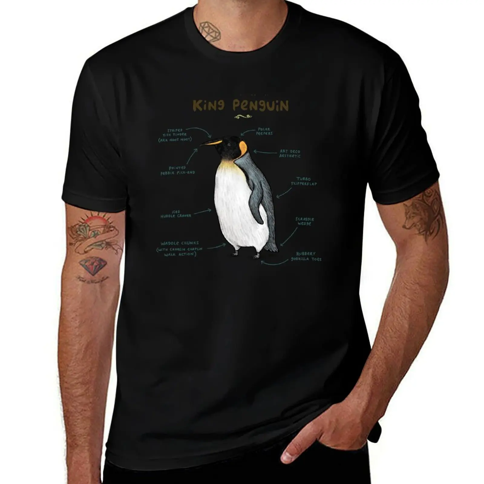 Anatomy of a King Penguin T-Shirt Sweat Resistant Workout Tee Shirt T-Shirt