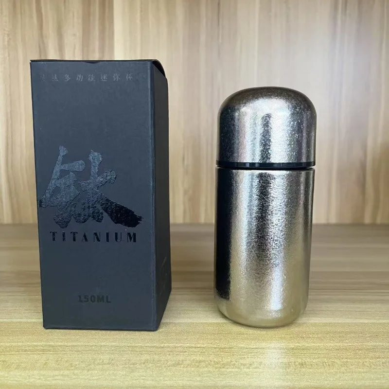 ​150ml Pure Titanium Cup | Insulated Travel Mug Tea cup | Ultra-Lightweight & Naturally Antibacterial (Portable Capsule Design)​