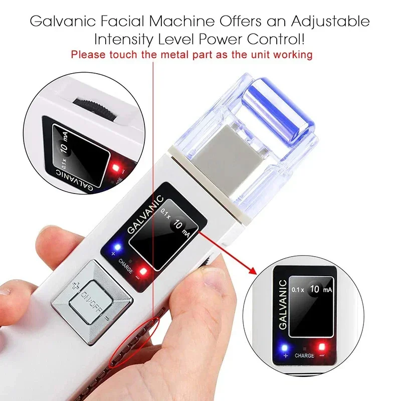 Portable Galvanic Microcurrent Skin Firming Device Facial Beauty Machine Anti-Aging Face Lift Massage Roller for Skin Care