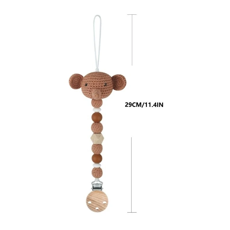 J15U الكروشيه حبة هوة كليب مكافحة خسر التمريض الحلمة سلسلة الطفل مضغ لعبة هدية #6