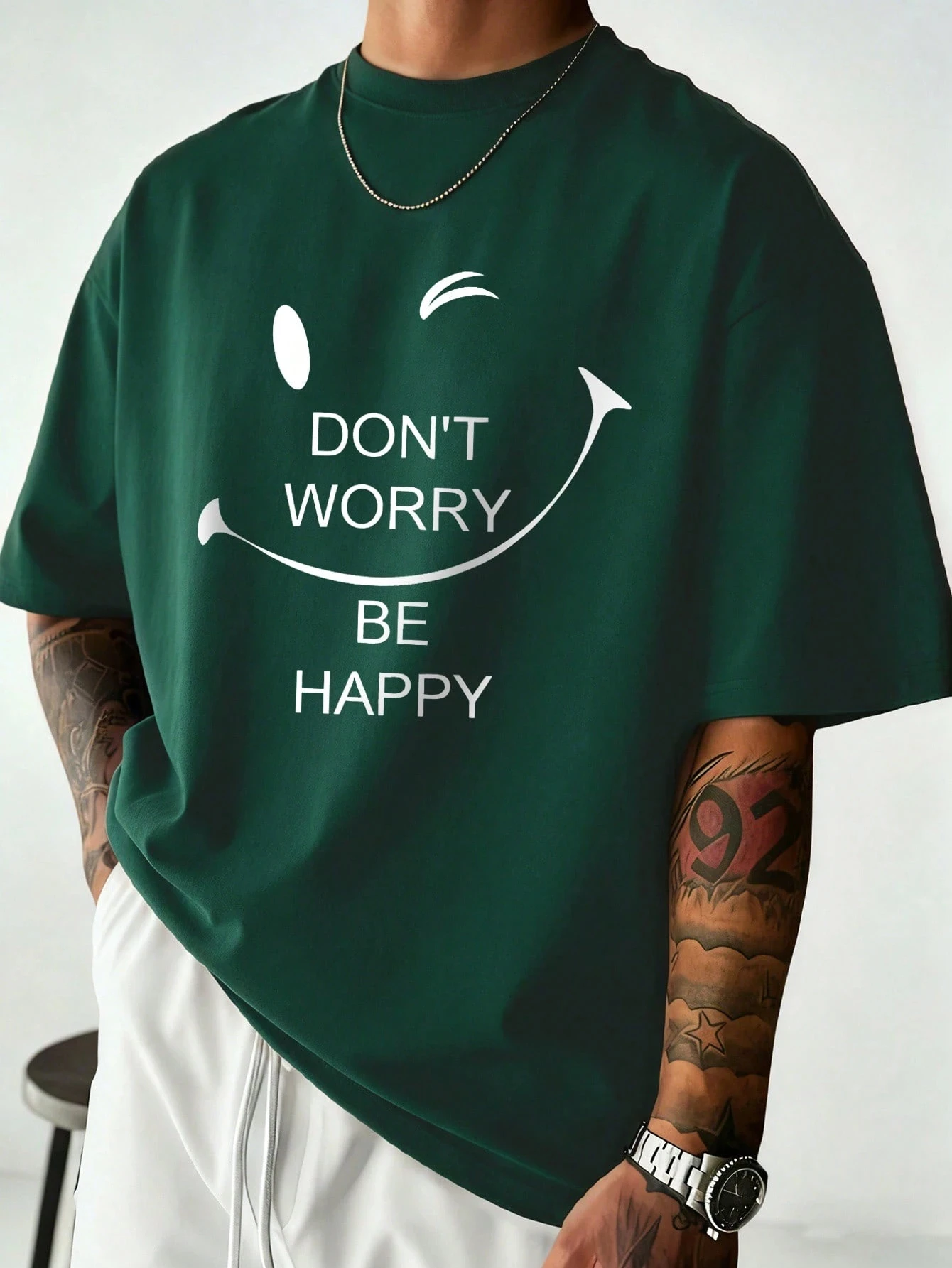 100% Pure Cotton Men's Loose T-Shirt Breathable Short-Sleeved Round Neck Minimalist Solid Color Multi-Color Optional