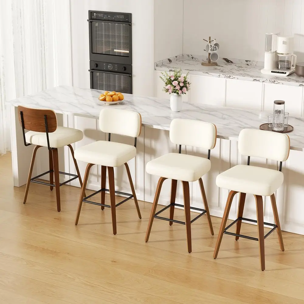 

Bar Stools Set of 3, Counter Height Barstools for Kitchen Island, 26 Seat Height Bar Chairs for Dining Room, Velvet Upholstered