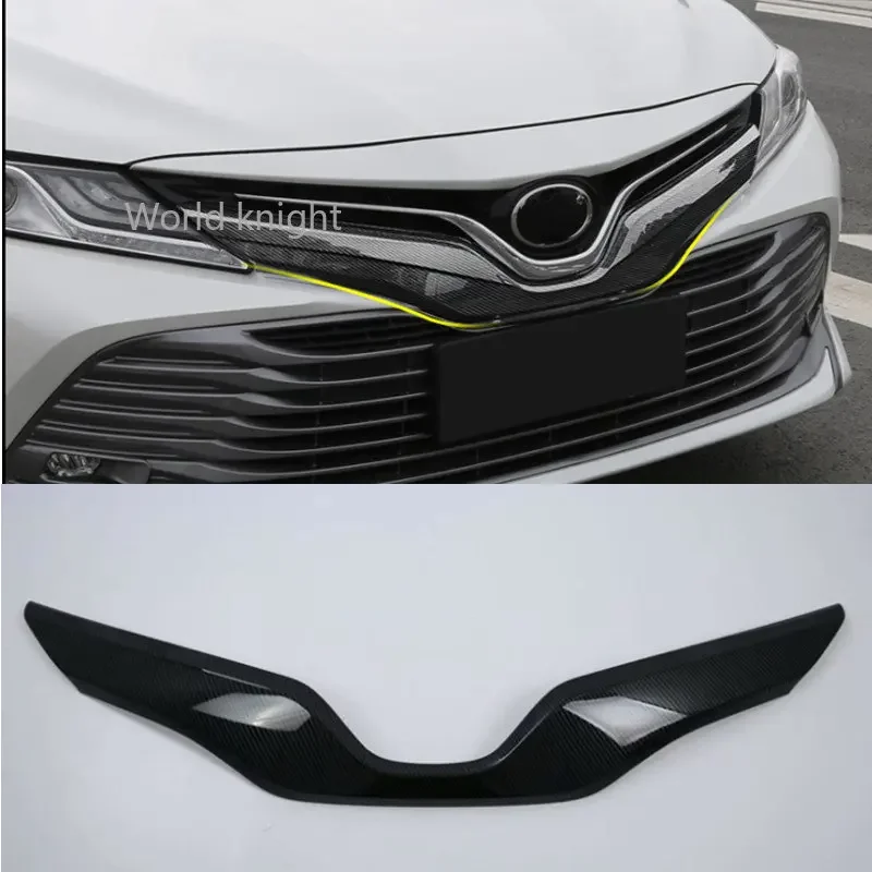 

for Toyota Camry 2018 2019 2020 Carbon Grill Middle Net Strip, Decorative Strip and Front Face Electroplated Bright