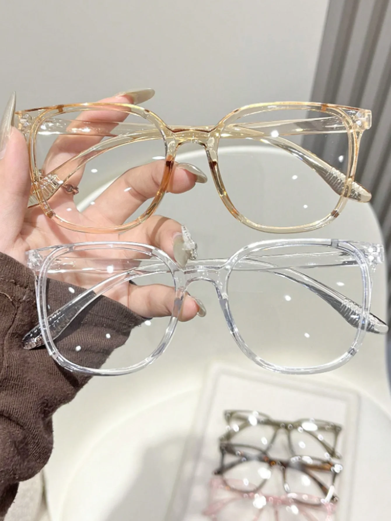 1 Stück/3 Stück/4 Stück/5 Stück/6 Stück europäische und amerikanische klassische beliebte Brillen-Set mit quadratischem Rahmen, Herren- und Damenmode-Brille – Detail 16