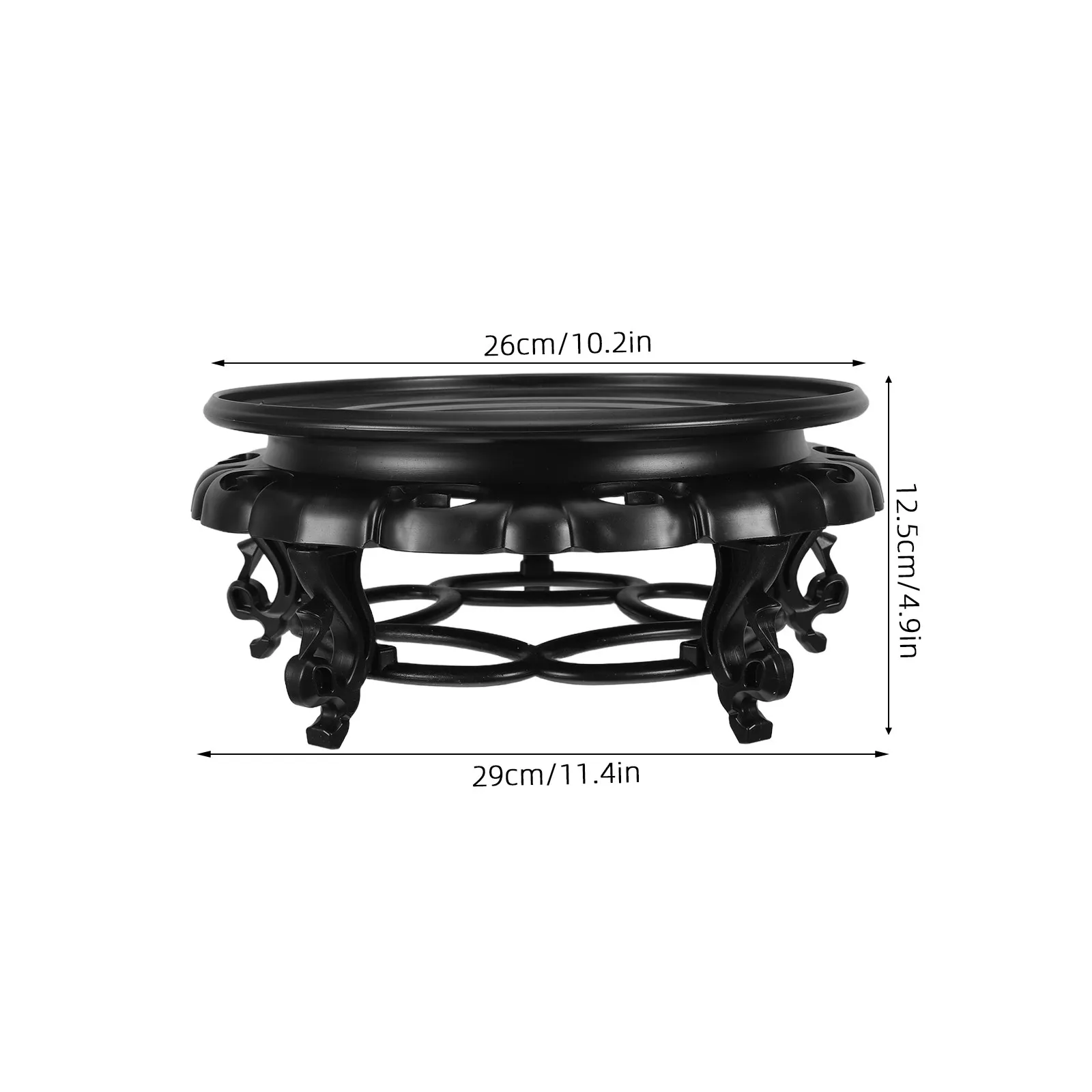 Flower Pot Stand Round Imitation Wood Pedestal Display Riser Space Saving Indoor Plant Holder for Bonsai Floral Arrangements