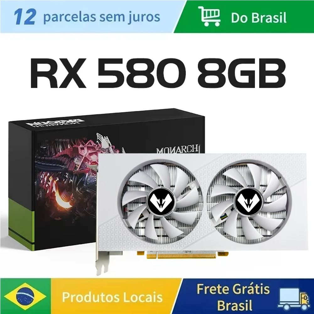 بطاقة رسومات MAXSUN AMD RX580 8GB GDDR5 256Bit 2048SP HDMI + DP + DVI بطاقات فيديو للألعاب مكون كمبيوتر مكتبي جديد كامل RX 580