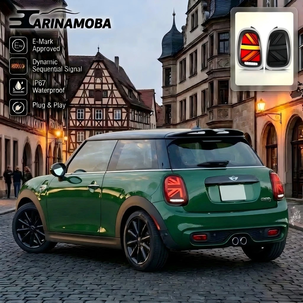 CARINAMOBA LED-Rückleuchten für MINI Cooper F55 F56 F57 2014-2019 Dynamische Sequentielle Blinker DRL Rückleuchten-Baugruppe