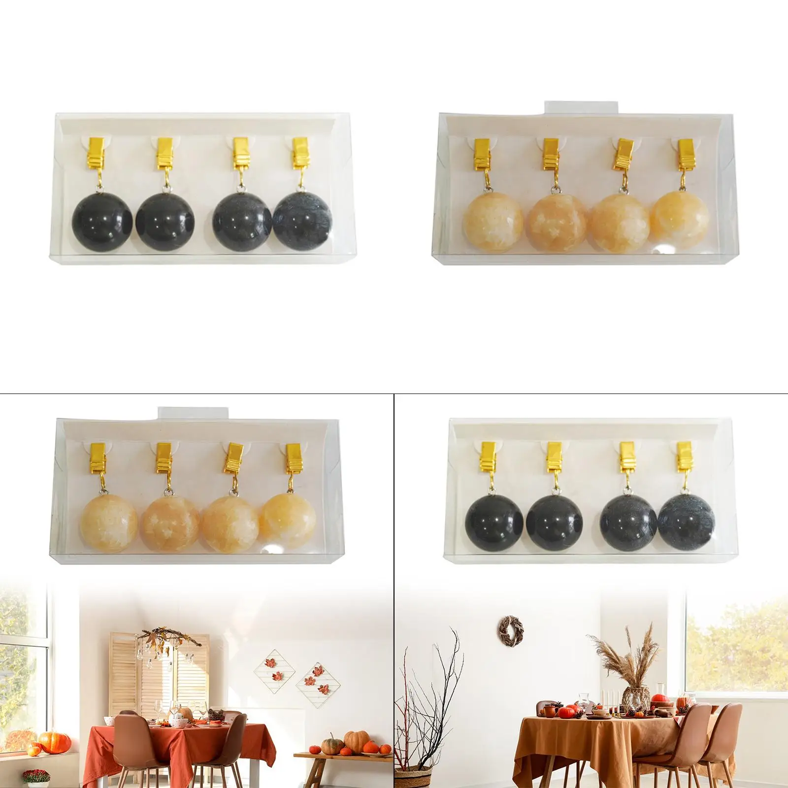 4Pcs Tablecloth Weights Table Cover Pendant Stones for Curtains Garden