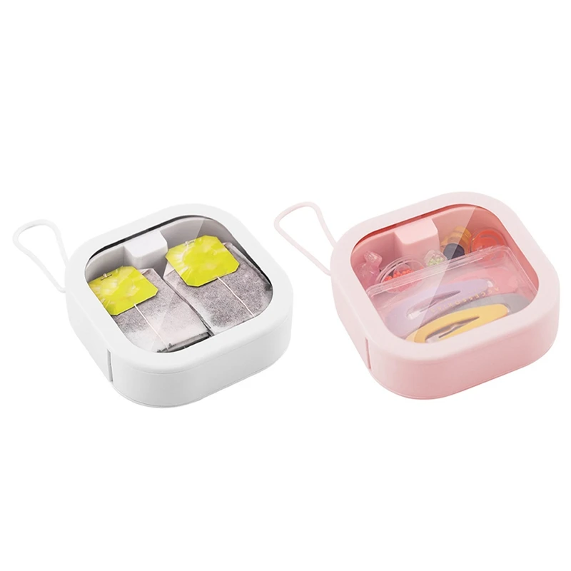 Storage Headphone Storage Box USB Hard Case Earphone Bag Key Coin Bags Waterproof SD Card Cable Box Round Square 2Pack