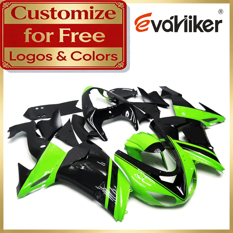 

Motorcycle Fairing Injection Molded For ZX10R 2006 2007 green black ABS Plastic Fairing ZX-10R 06 07 Bodywork Set