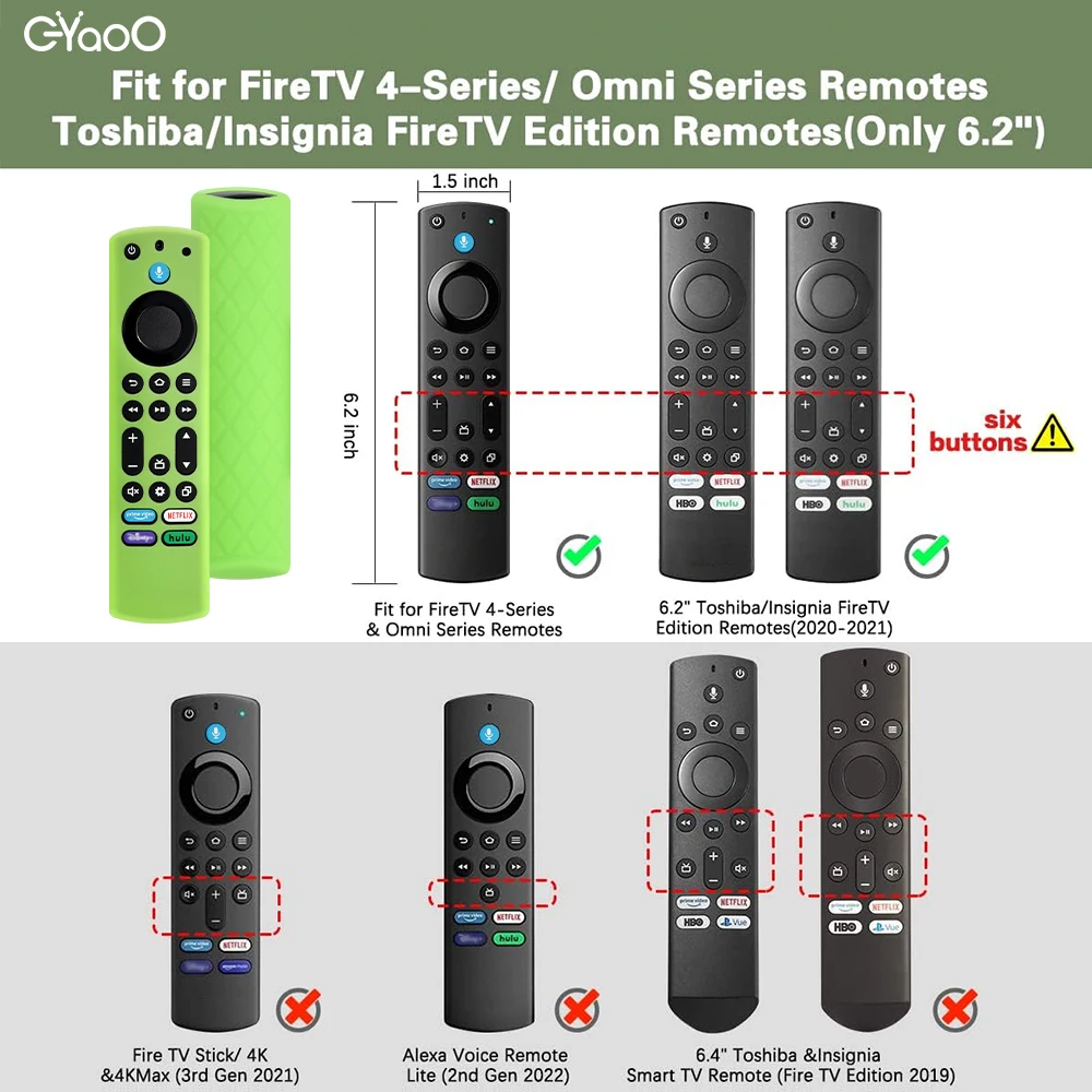 Silicone Remote Control Cover for Fire TV Stick 4K Max 2nd Generation Fire TV Omni Series Remote with Lanyard Glow in the Dark