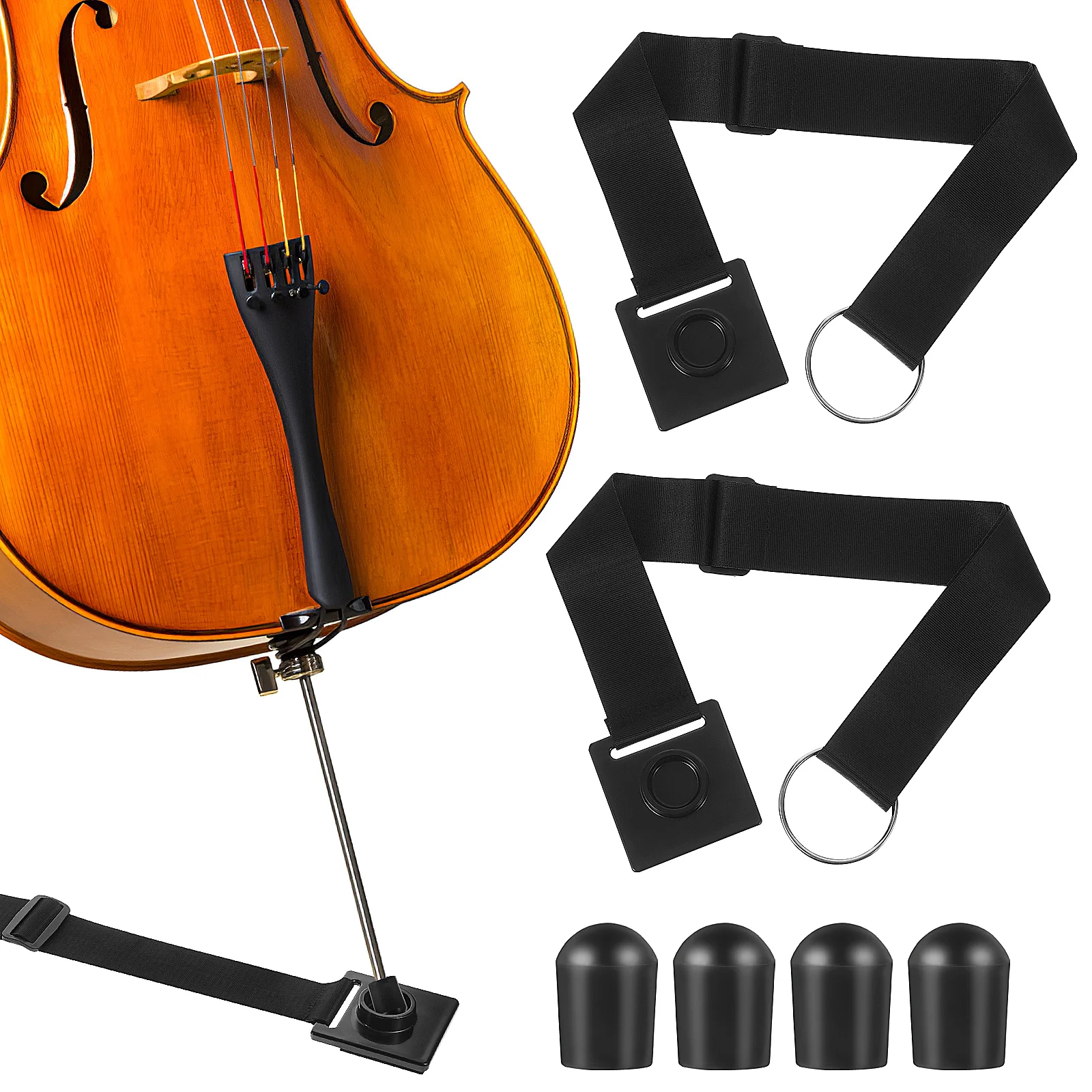 

Cello Endpin Anchor Accessories Stopper with Strap Anti-slip Mat for Anti-skid Non-slip End-pin Polyester