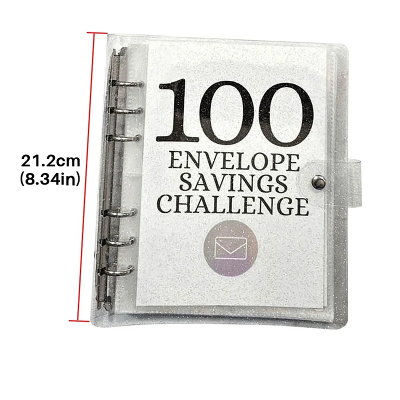 Money-Saving Challenge Kit, 100 Envelope Challenge Binder For Saving 5050 Cash Envelopes For Budget Planning Easy Install