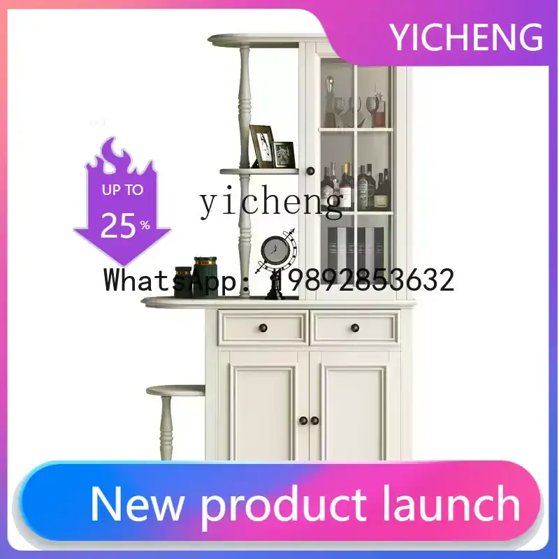 

X4 American modern wood foyer cabinet entrance partition double-sided storage wine rack decorative cabinet living room furniture