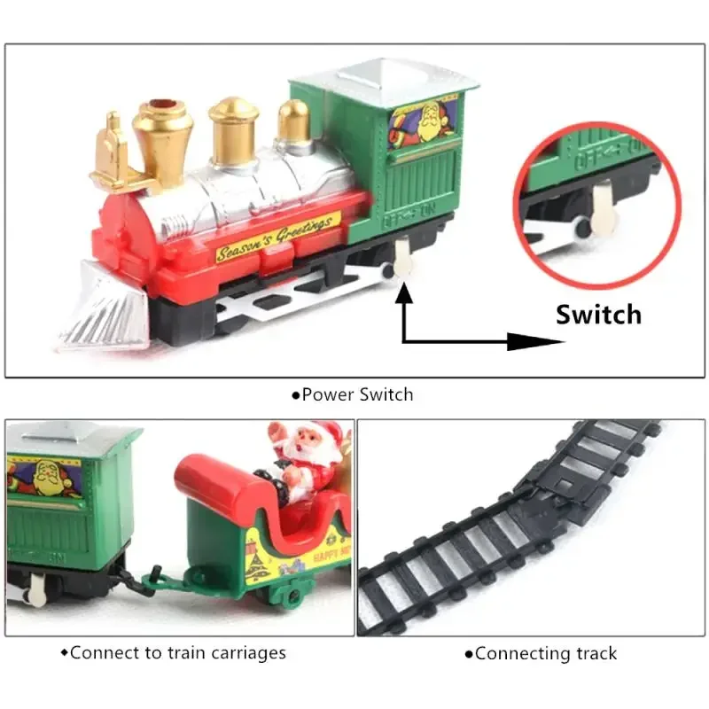 Christmas Train Set Assemble Railway Tracks Toys Decor Christmas Tree Train Gift Toy For Kids Birthday Party Gift Christmas Gift