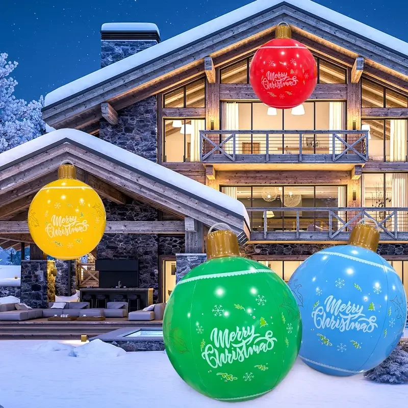 60cm Outdoor Pvc Giant Inflatable Christmas Ball, Courtyard Decoration, Festive Arrangement, Bar, Shopping Mall, Christmas Tree, Christmas Atmosphere Ball