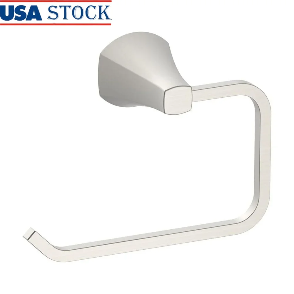 حامل ورق المرحاض مثبت على الحائط، تصميم بسيط مضيئة، لمسة نهائية من النيكل الساتان، أجهزة ملحقات الحمام المعاصرة، متضمنة بسهولة