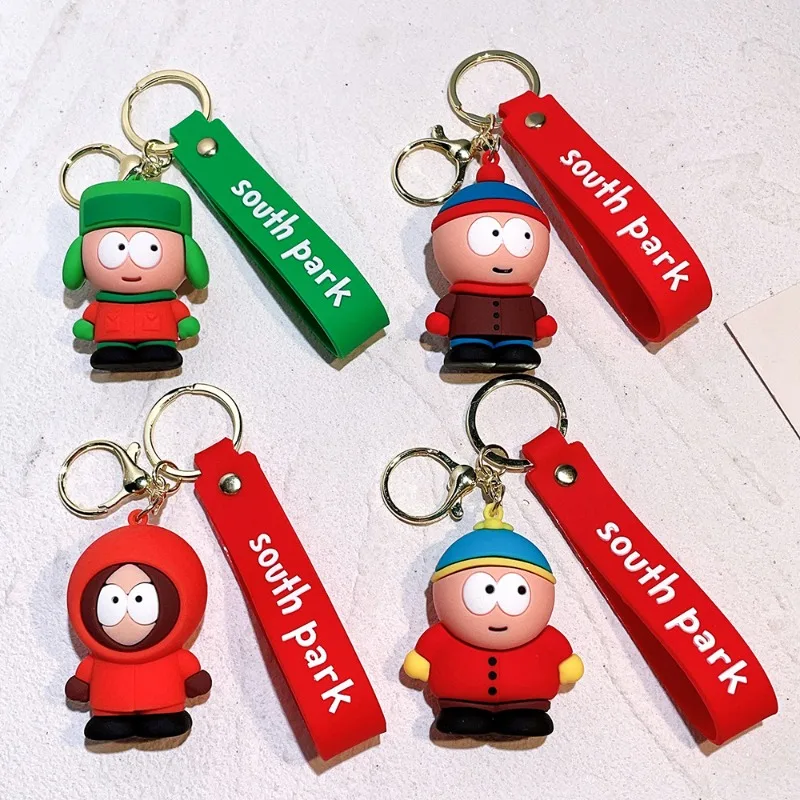 Llavero de South Park con Figuras de PVC de Kyle, Stan, Cartman y Kenny, Colgante de Anime, para Bolsa o Coche, Regalo para Fans